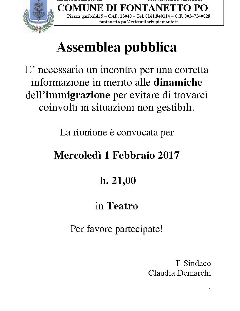 Assemblea pubblica - 1 febbraio 2017